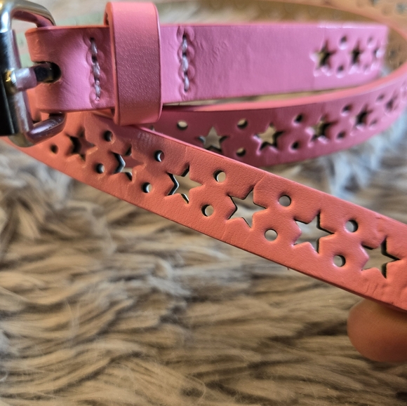 Two Girls Belts- One Pink and One Cream/Silver Sparkle - Picture 4 of 8